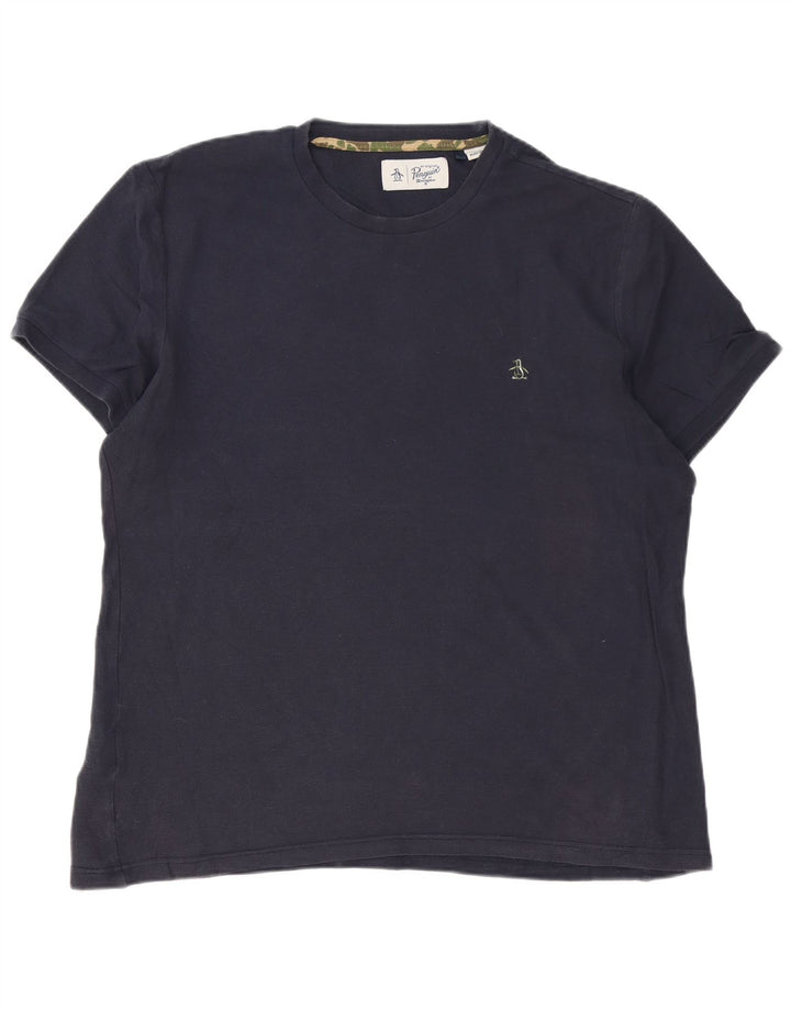 T-shirt da uomo Penguin Top grande in cotone blu navy