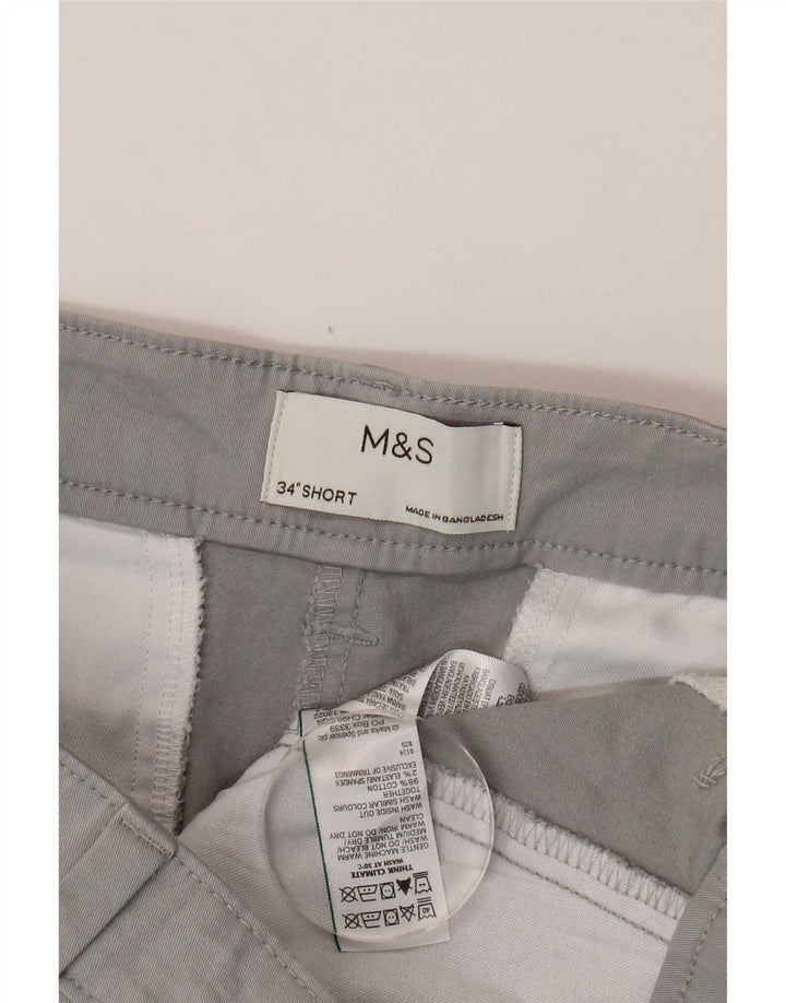 Pantaloncini chino da uomo Marks & Spencer W34 grandi in cotone grigio