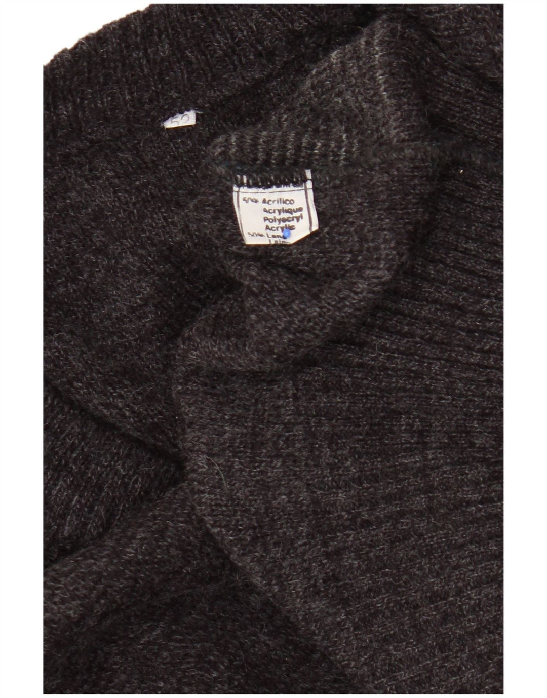 Maglione vintage da uomo con scollo a V IT 52 Grande acrilico geometrico grigio