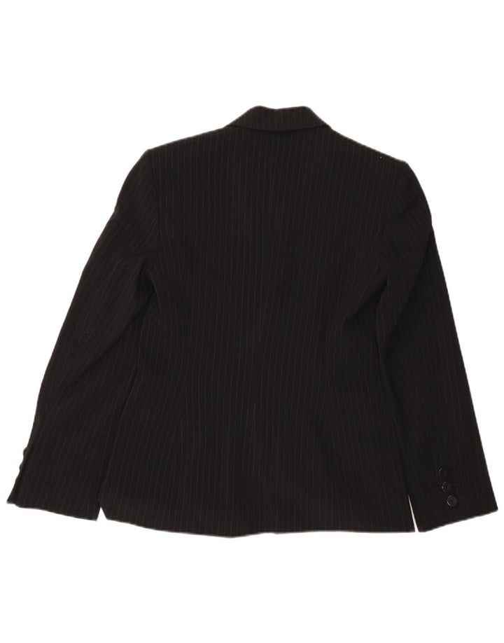 Giacca blazer a 2 bottoni Marks & Spencer da donna UK 8 piccolo gessato nero