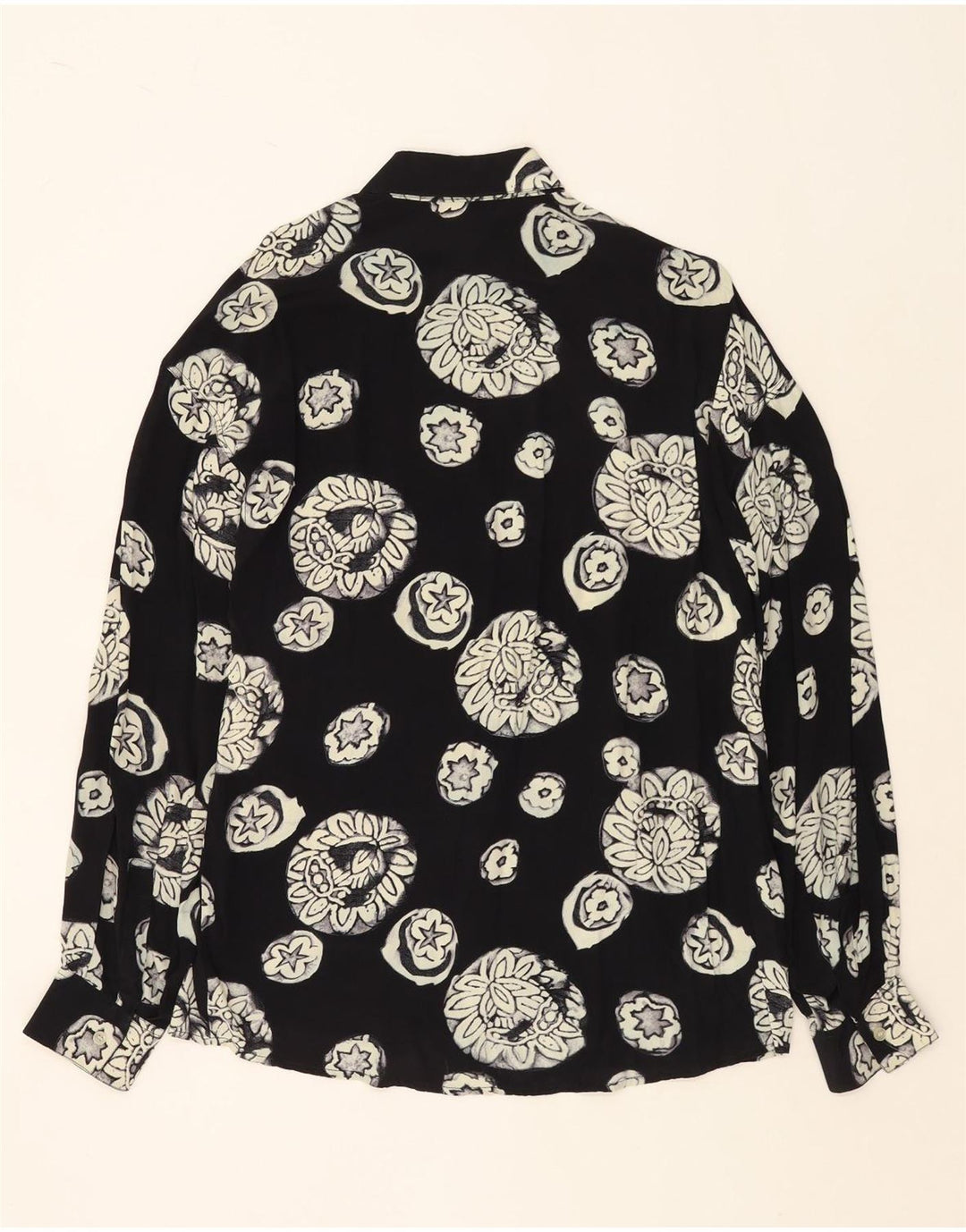 Camicia Uomo VINTAGE Grande in Viscosa Floreale Nera