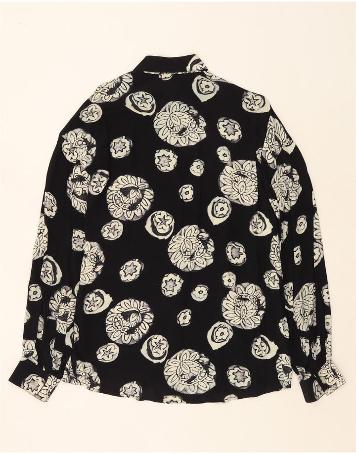 Camicia Uomo VINTAGE Grande in Viscosa Floreale Nera