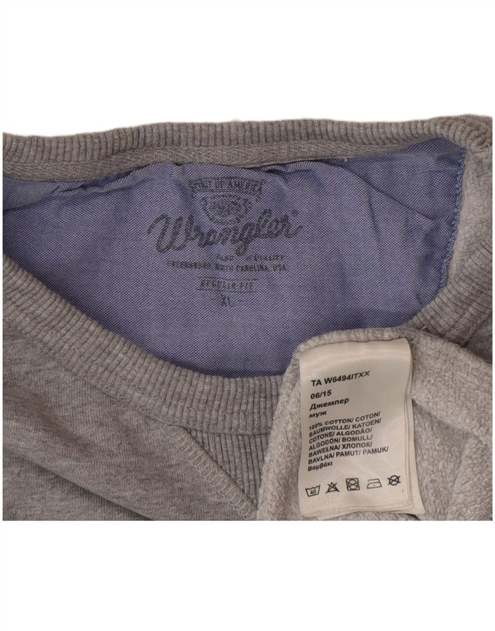 Felpa Wrangler da uomo vestibilità regolare maglione XL cotone grigio