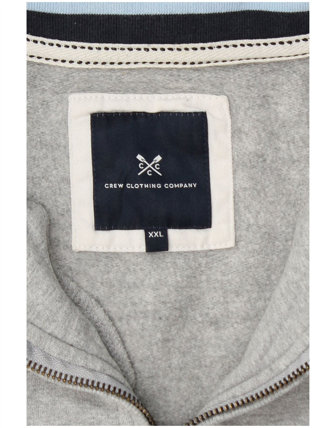 CREW CLOTHING Felpa da donna con collo con zip Maglione UK 20 2XL Cotone grigio