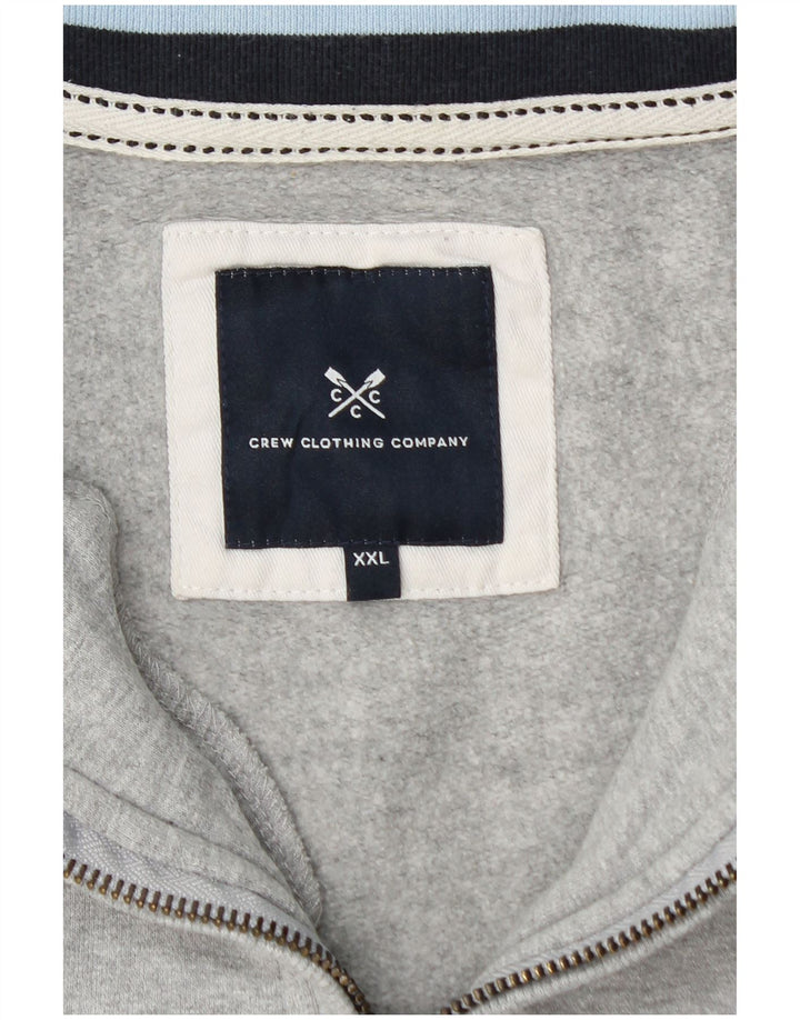 CREW CLOTHING Felpa da donna con collo con zip Maglione UK 20 2XL Cotone grigio
