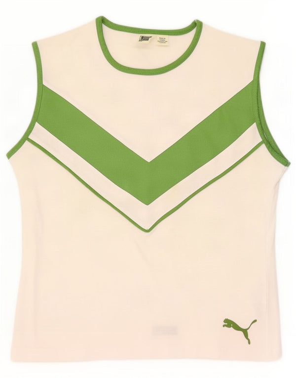 Canotta da donna Puma UK 14 Large White Colourblock Cotton
