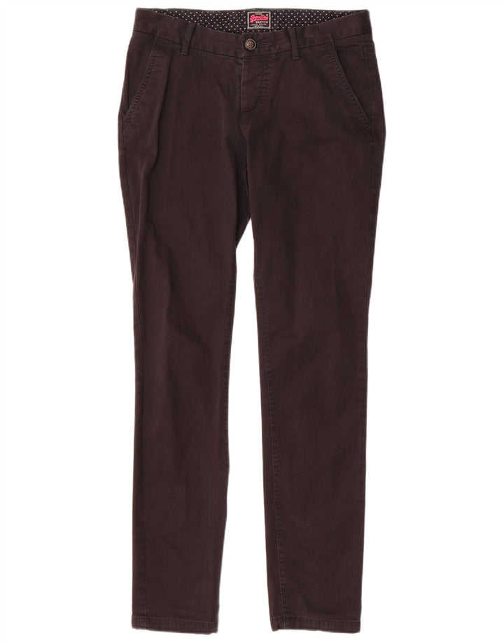 Pantaloni chino slim da donna SUPERDRY piccoli W27 L31 neri