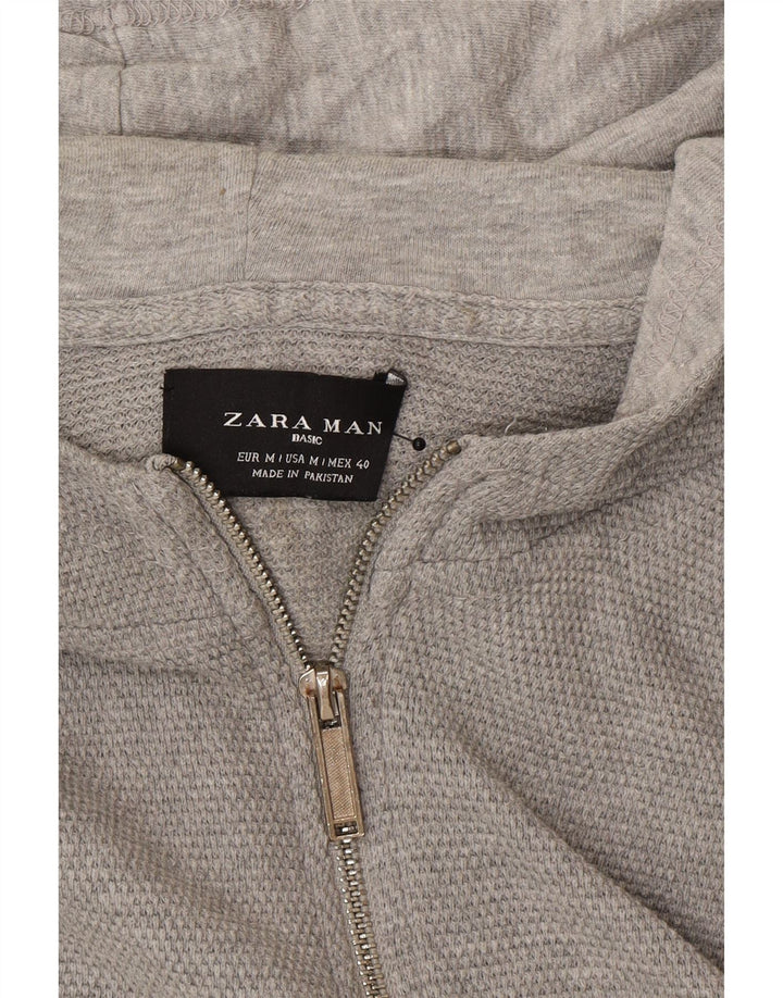 Felpa con cappuccio e zip Zara da uomo di colore grigio medio