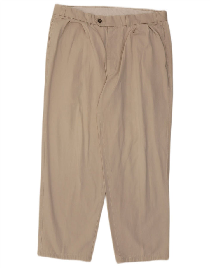 Pantaloni da abito con pegging da uomo Marks & Spencer W36 L29 in cotone beige