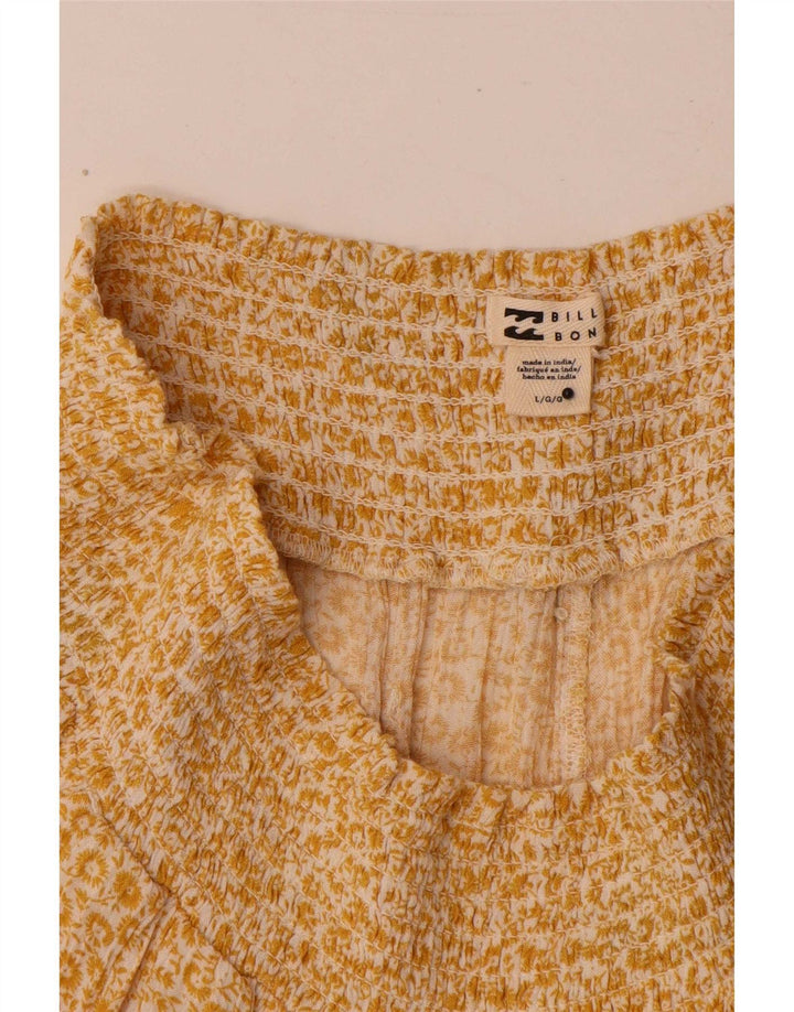 Pantaloni caldi ancorati da donna Billabong grandi W32 gialli floreali
