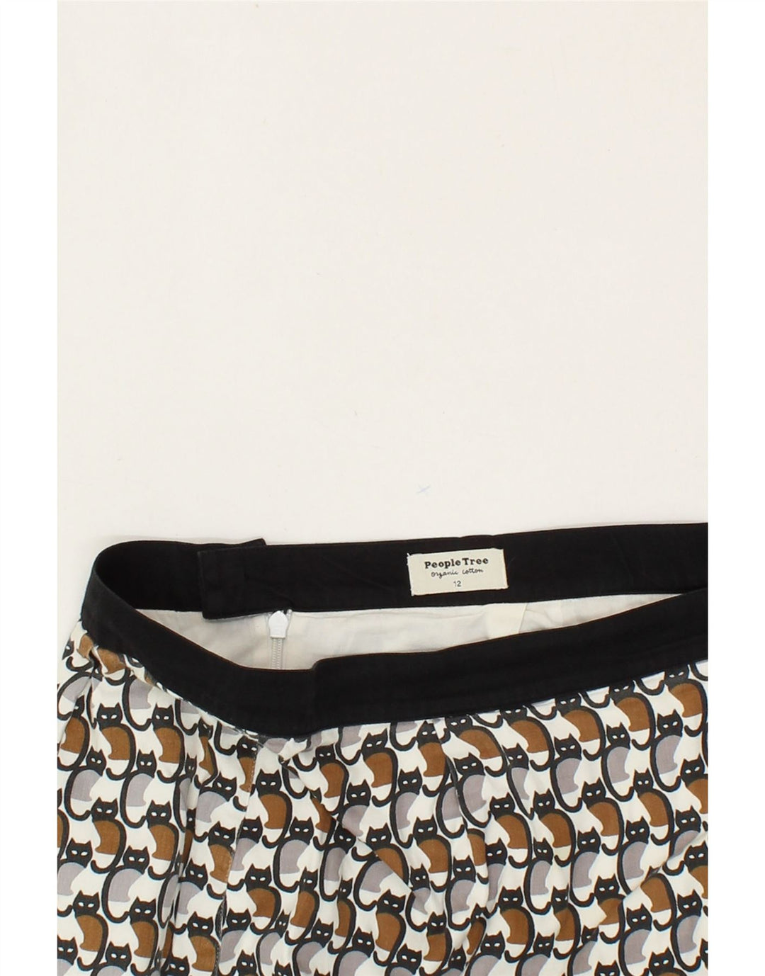 PEOPLE TREE Womens Abstract Pattern Pencil Skirt UK 12 Medium  W32 Grey Vintage People Tree and Second-Hand People Tree from Messina Hembry 