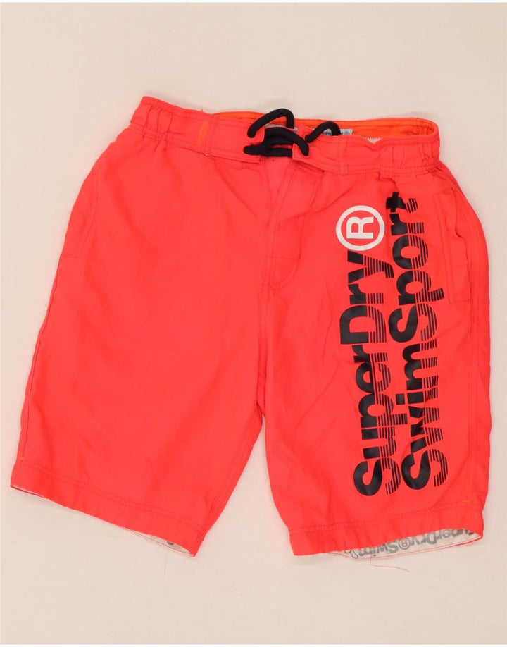 Pantaloncini da bagno con grafica da uomo SUPERDRY Poliestere arancione medio