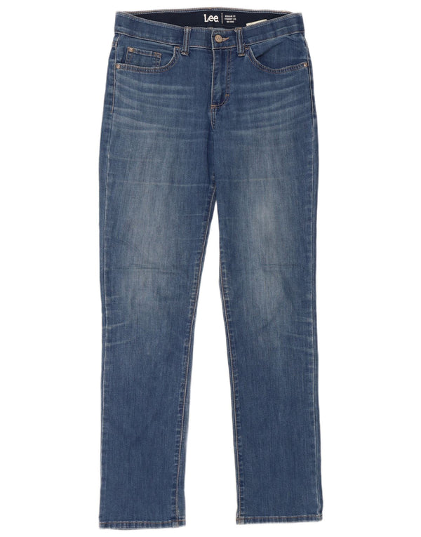 Jeans dritti Lee da donna a vita media, vestibilità regolare, W29 L33, cotone blu