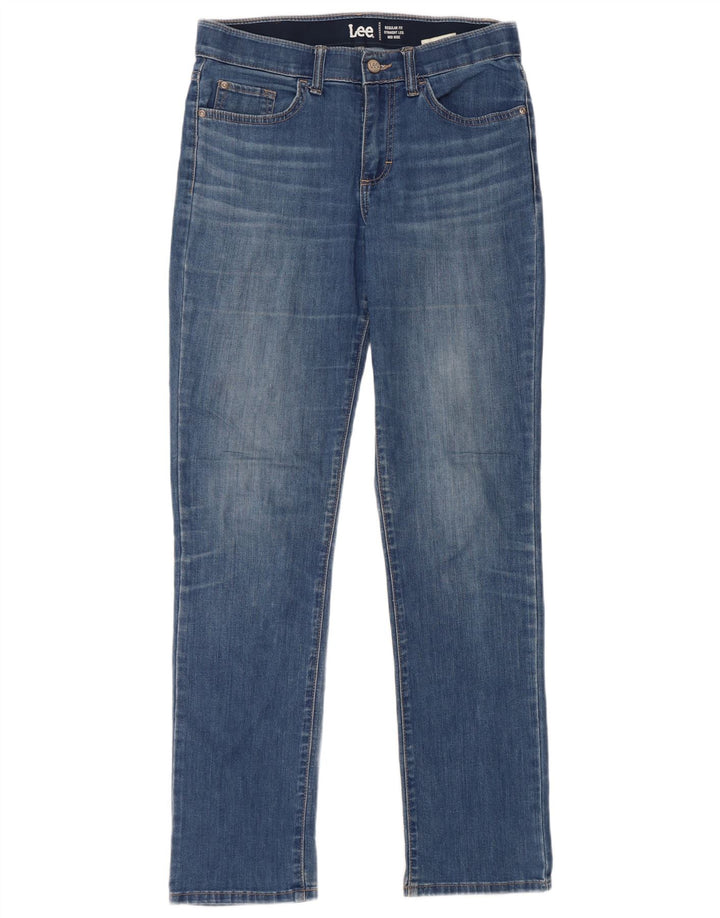 Jeans dritti Lee da donna a vita media, vestibilità regolare, W29 L33, cotone blu