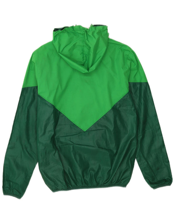 Giacca antipioggia da uomo Adidas con cappuccio UK 34 XS poliestere color block verde