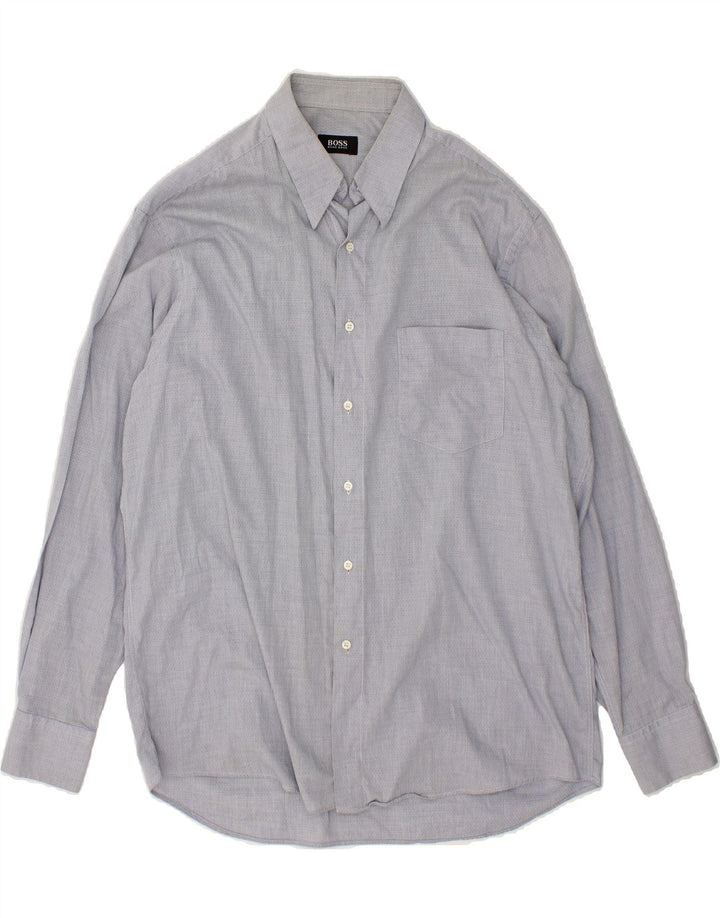HUGO BOSS Mens Shirt Size 42 Large Grey Cotton Vintage Hugo Boss and Second-Hand Hugo Boss from Messina Hembry 