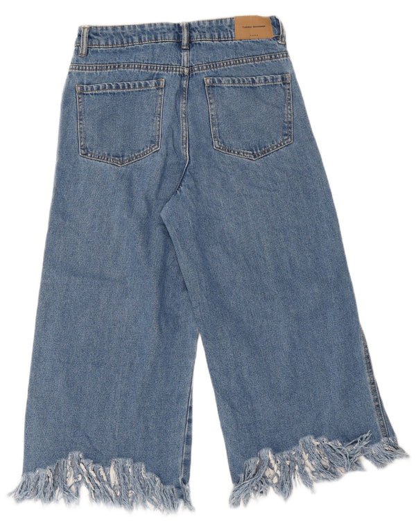 Jeans Zara da donna Trafaluc Capri a gamba larga EU 34 2XS W24 L20 Cotone blu