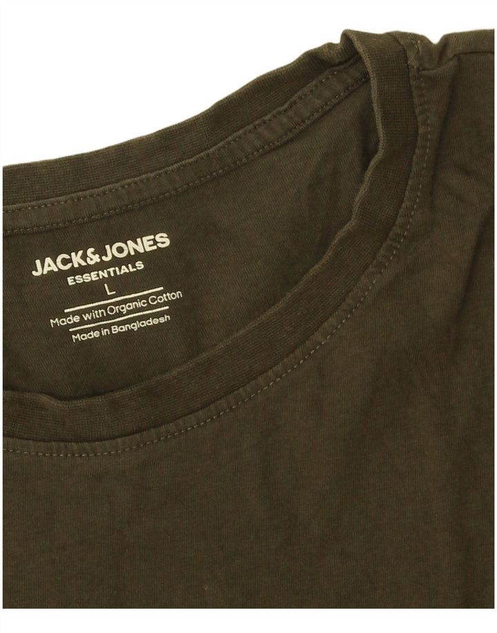 Jack & Jones T-shirt Lash da uomo grande in cotone kaki