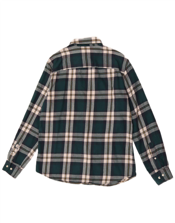 Camicia da uomo in flanella Jack & Jones in cotone scozzese verde medio