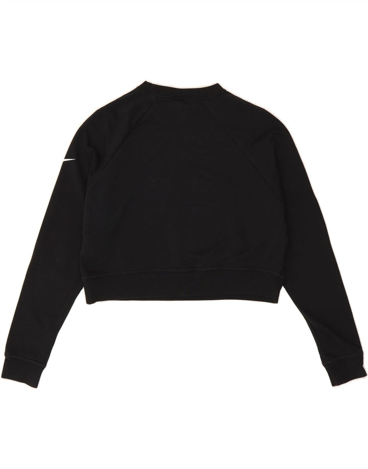 NIKE Womens Dri Fit Oversized Crop Sweatshirt Jumper UK 10 Small Black Vintage Nike and Second-Hand Nike from Messina Hembry 