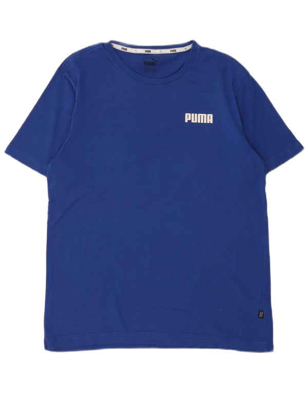 T-shirt da uomo Puma Top in cotone blu medio