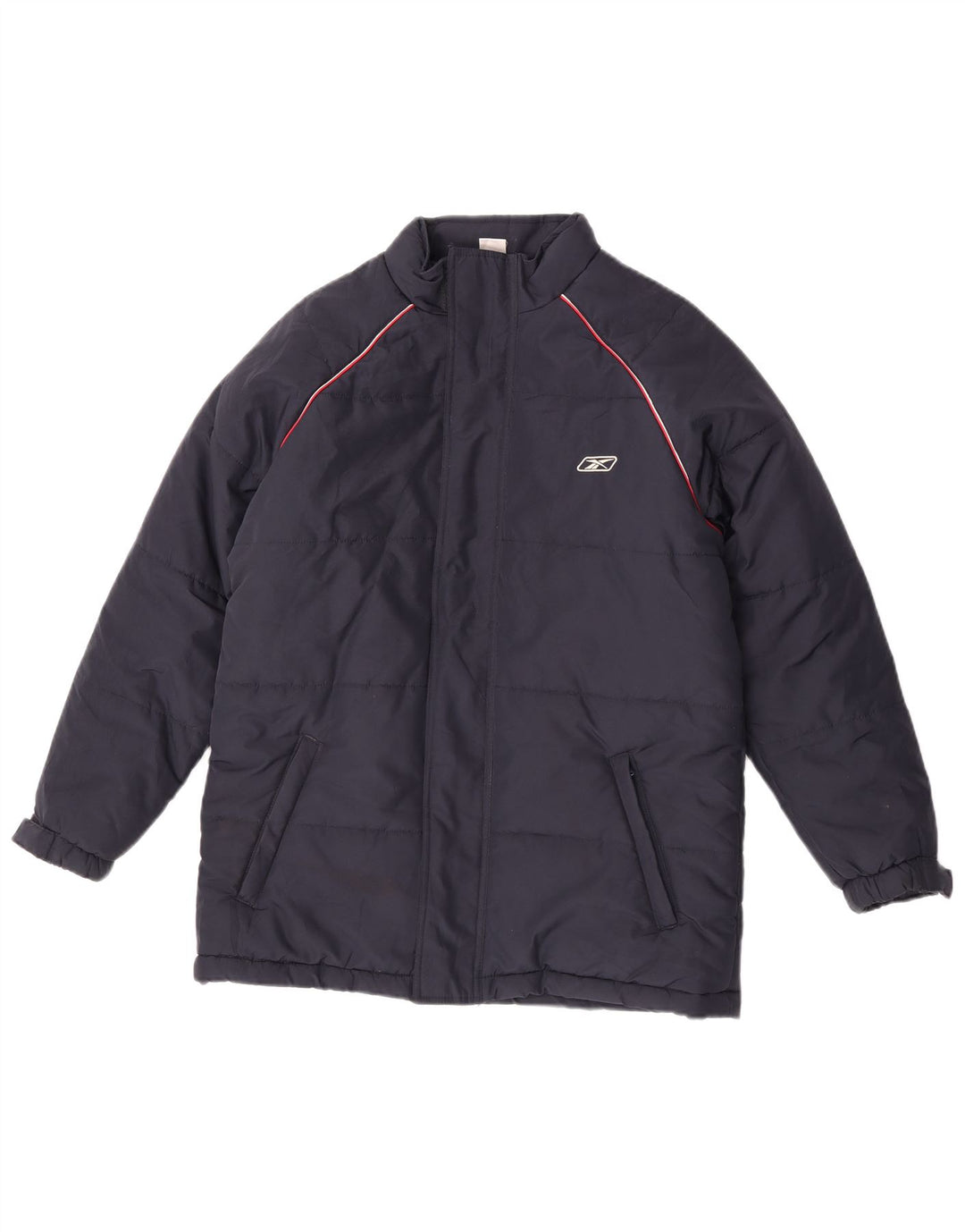 Giacca imbottita con cappuccio Reebok da ragazzo con grafica 13-14 anni XL blu navy in poliestere