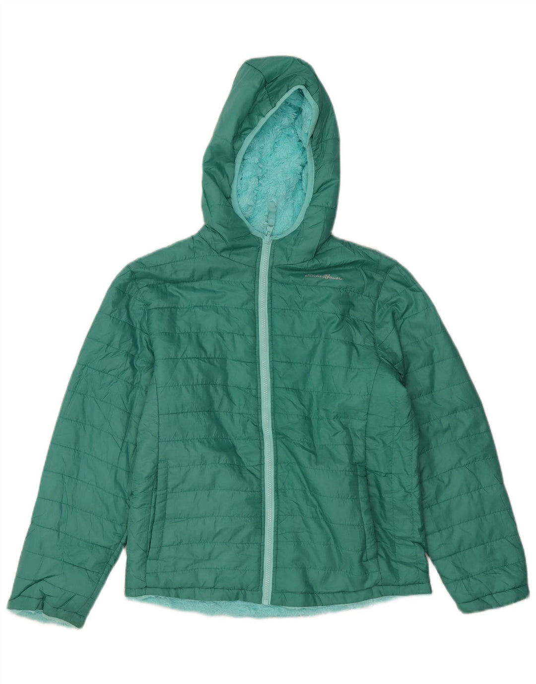 EDDIE BAUER Giacca imbottita con cappuccio per ragazze 13-14 anni Large Verde Poliestere