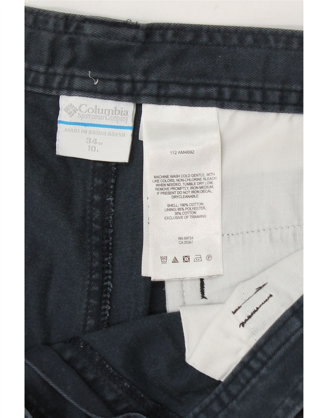 Pantaloncini cargo da uomo Columbia W34 Large in cotone blu navy