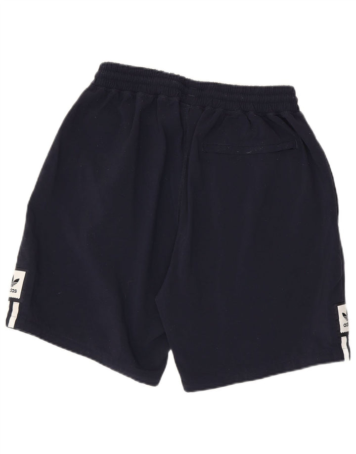 Pantaloncini sportivi da uomo Adidas medi in nylon blu navy