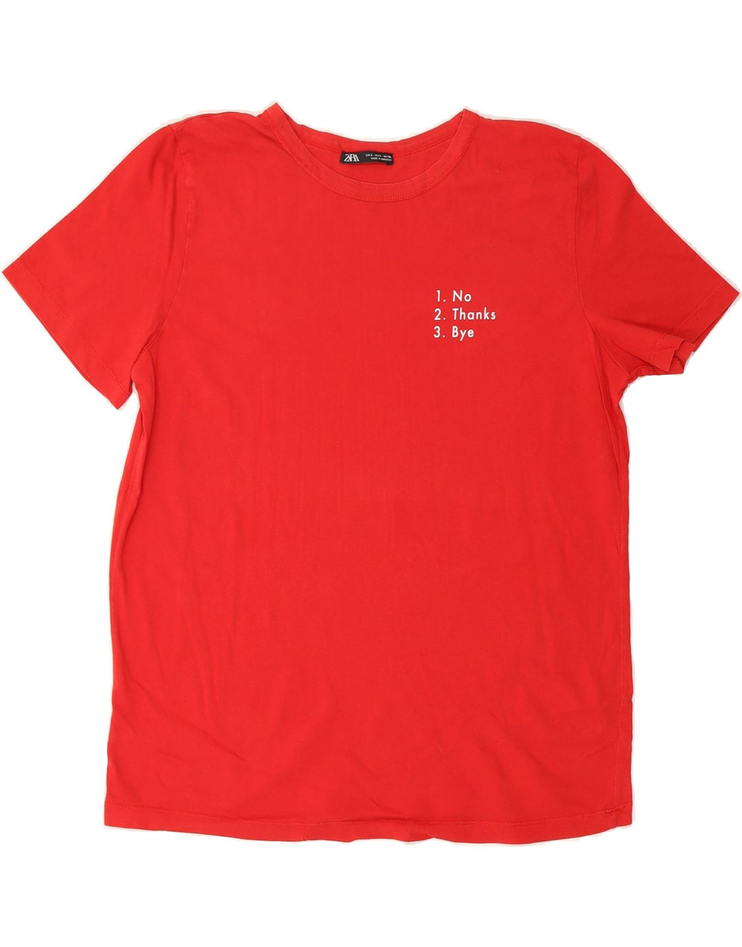 ZARA Womens T-Shirt Top UK 16 Large Red Vintage Zara and Second-Hand Zara from Messina Hembry 