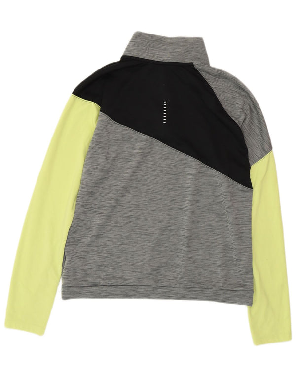 NIKE Top da tuta pullover Dri Fit da donna UK 14 Colorblock grigio medio