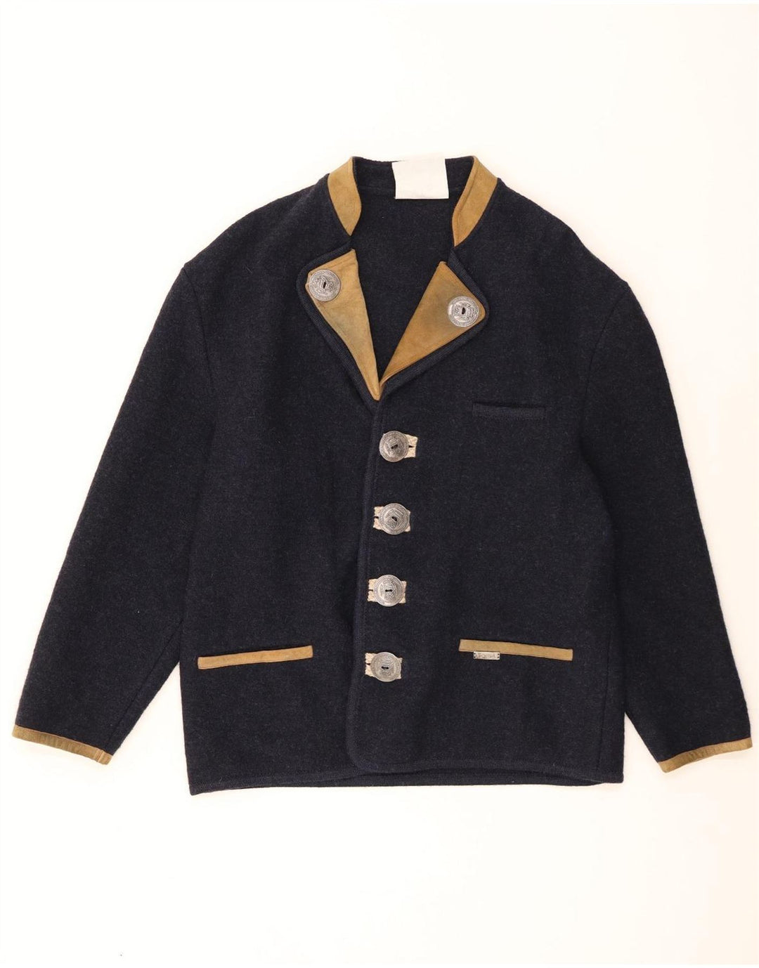 Giacca blazer da uomo a 4 bottoni Wesenjak UK 40 grande blu navy color block
