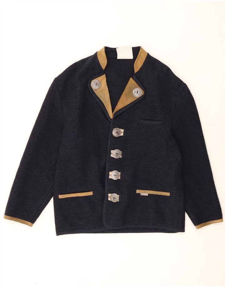 Giacca blazer da uomo a 4 bottoni Wesenjak UK 40 grande blu navy color block