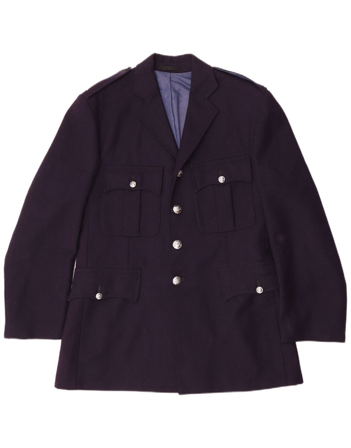 Giacca blazer militare militare vintage da uomo UK 38 medio blu navy