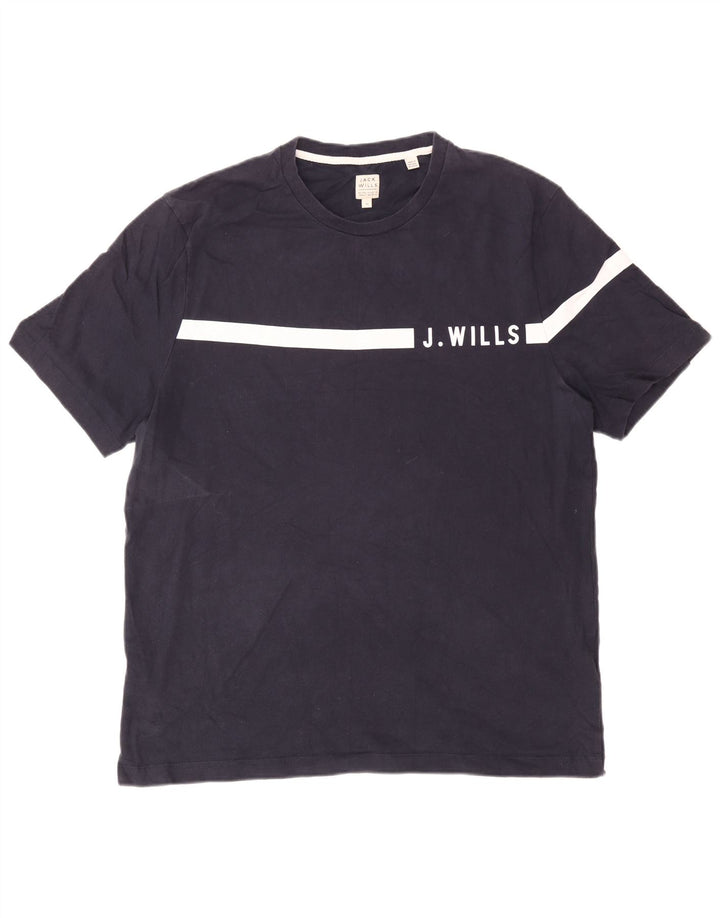 T-shirt da uomo Jack Wills Top XL in cotone blu navy