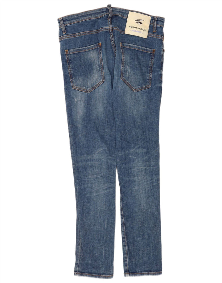 Jeans slim invecchiati da donna Dsquared2 IT 46 Large W32 L30 cotone blu