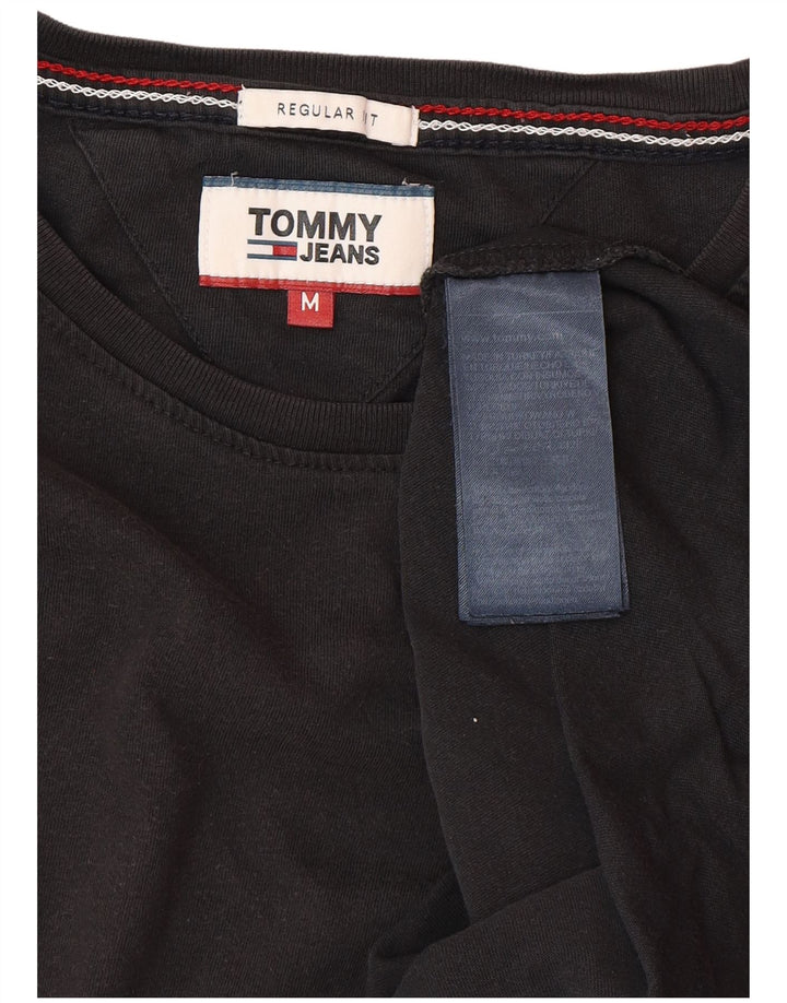 TOMMY HILFIGER T-shirt da uomo vestibilità regolare Top in cotone nero medio