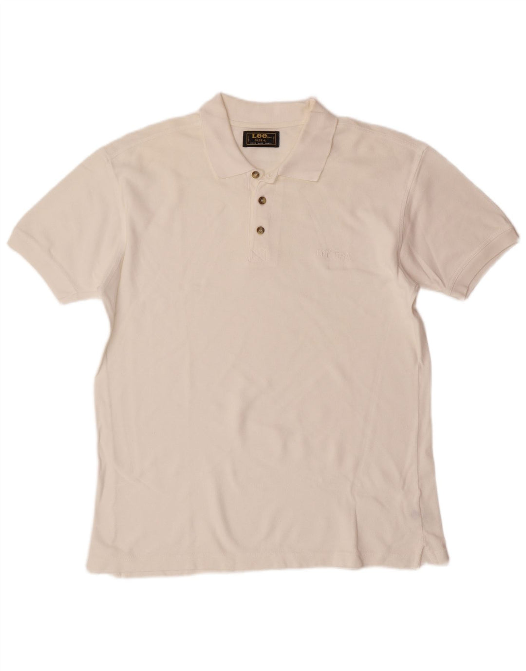 Polo da uomo LEE grande in cotone bianco