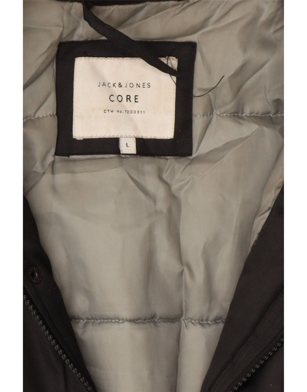 JACK & JONES Giacca parka con cappuccio da uomo UK 40 grande nera