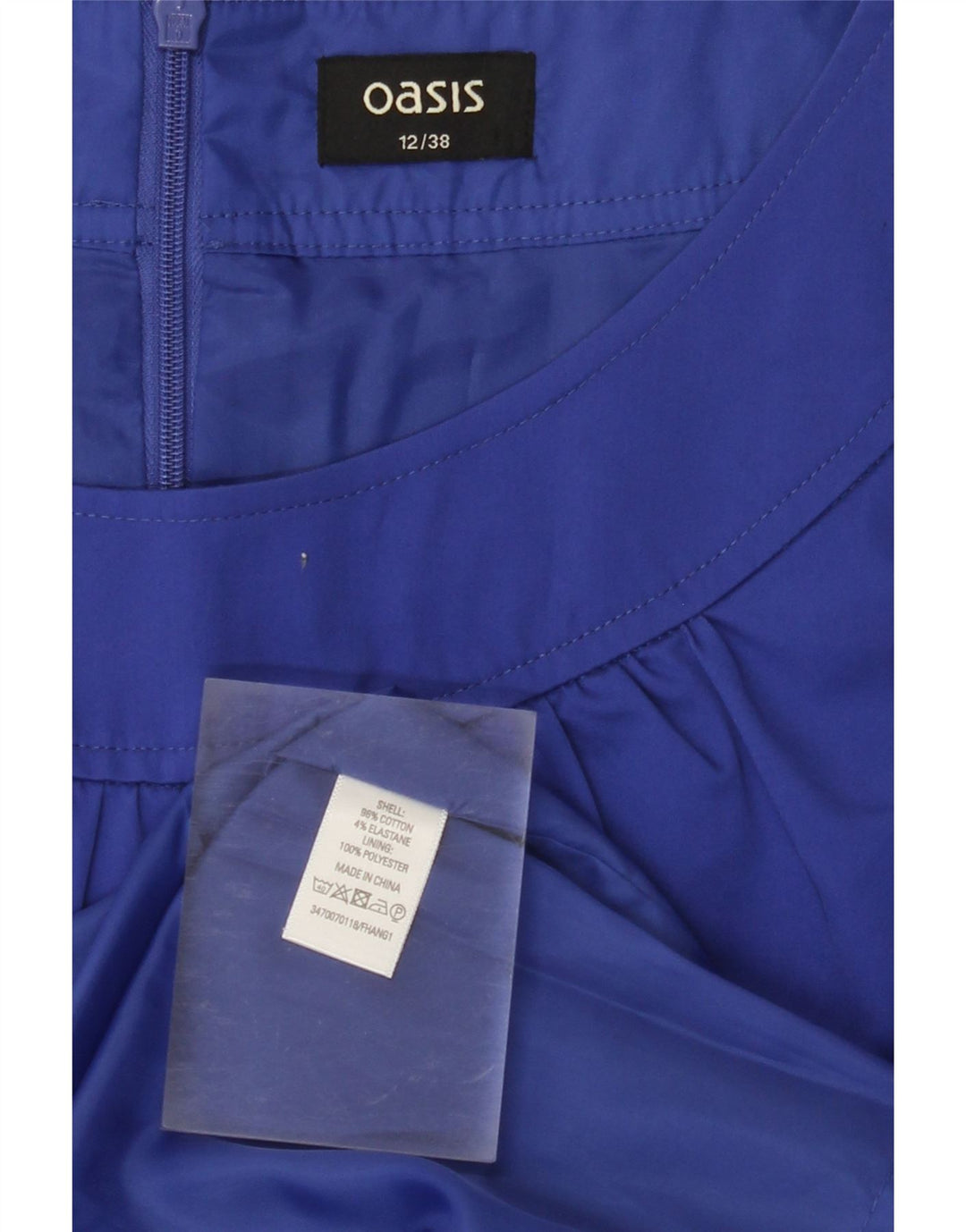 Abito tubino da donna OASIS UK 12 cotone blu navy medio