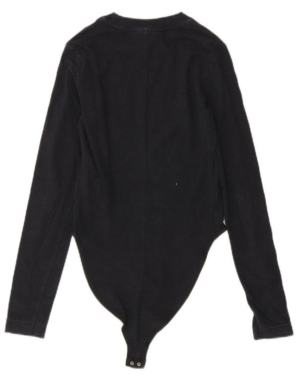 Body a maniche lunghe con grafica Nike da donna UK 4 XS cotone nero