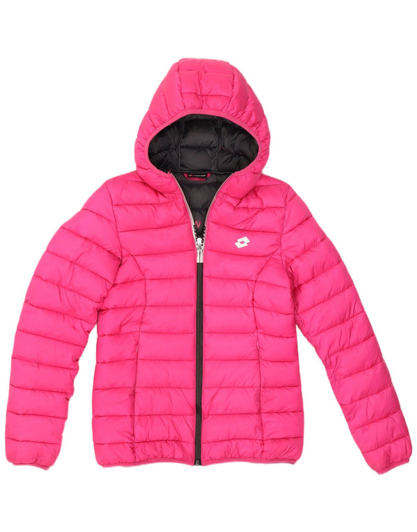 Giacca imbottita con cappuccio da donna Lotto UK 10 piccola rosa poliestere