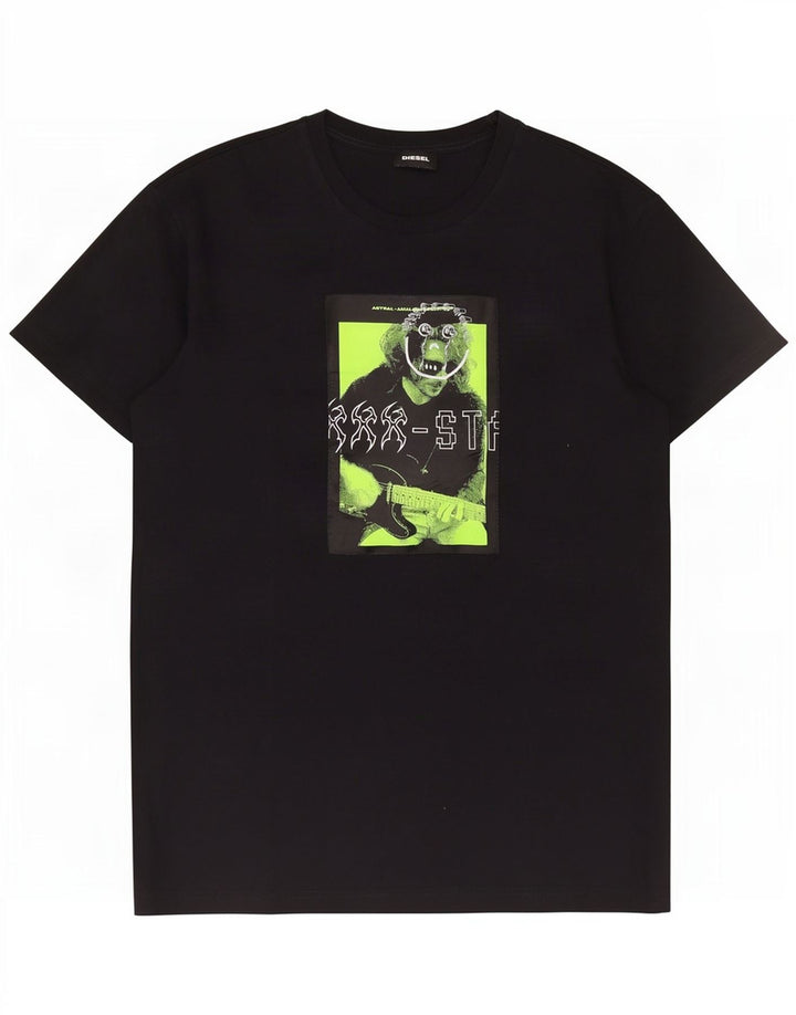 T-shirt grafica da uomo Diesel Top 2XL in cotone nero