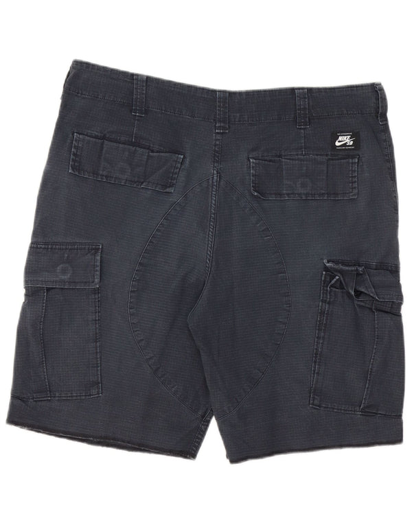 Pantaloncini cargo Nike da uomo medi W32 in cotone grigio a quadri