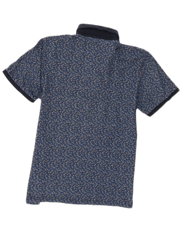 Polo da uomo Ted Baker taglia 4 grande cotone floreale blu