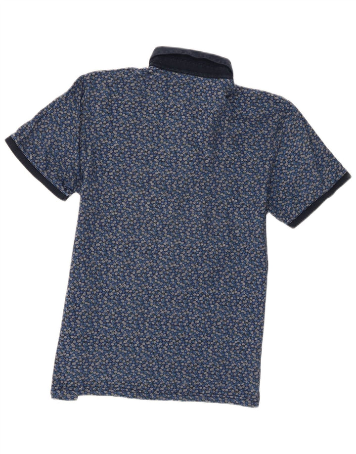 Polo da uomo Ted Baker taglia 4 grande cotone floreale blu