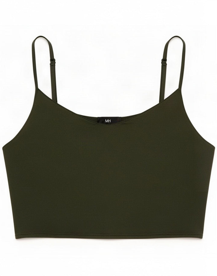 Zara Canottiera corta da donna UK 10 Small Verde