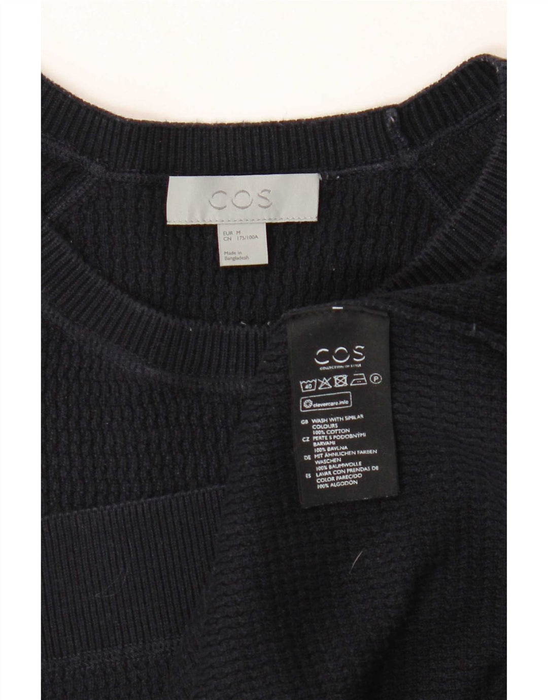 T-shirt da uomo Cos Top in cotone blu navy medio