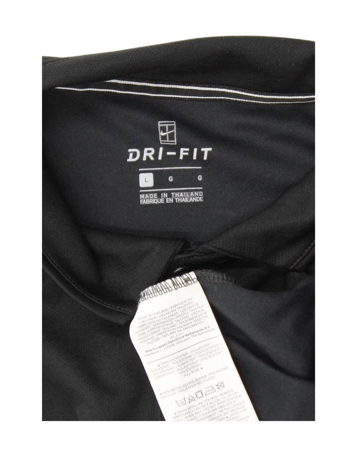 Polo Nike da uomo Dri Fit grande nera in poliestere