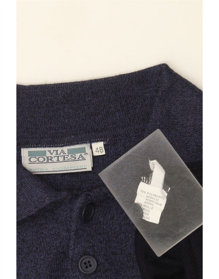 Maglione maglione collo alto da uomo Via Cortesa IT 48 blu navy medio